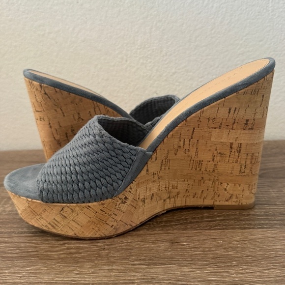 Veronica Beard Dali Woven Platform Wedge Sandal In Jeans, Size 8 - Picture 4 of 7